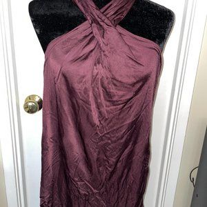 Ann Taylor Silky Cross Front Halter Top